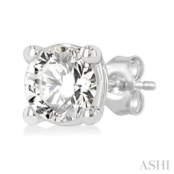 1 3 Ctw Round Cut Diamond Stud Earring in 14K White Gold Online Hot Sale