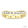 1 2 Ctw Round Cut Diamond Inlay Wedding Band in 14K Yellow Gold Online now