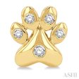 1 10 ctw Petite Dog Paw Round Cut Diamond Fashion Stud Earring in 10K Yellow Gold Cheap