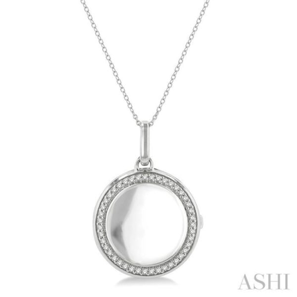 1 10 Ctw Circle Shape Round Cut Diamond Keepsake Locket Pendant With Chain in Sterling Silver Cheap