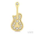 1 10 ctw Petite Guitar Round Cut Diamond Fashion Stud Earring in 10K Yellow Gold Fashion