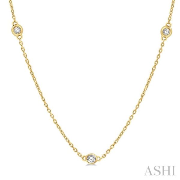 1 2 Ctw Round Cut Diamond Fashion Necklace in 14K Yellow Gold Cheap