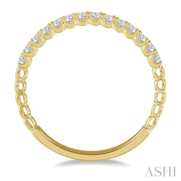 1 4 ctw Lattice Round Cut Diamond Wedding Band in 14K Yellow Gold on Sale