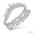 1 2 ctw Pod Accent Crown Round Cut Diamond Insert Ring in 14K White Gold Sale