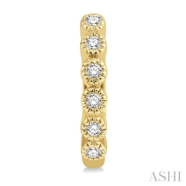 1 10 Ctw Round Cut Diamond Huggie Earrings in 14K Yellow Gold Fashion