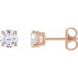 14K Rose 1 1 4 CTW Lab-Grown Diamond Stud Earrings For Sale