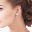 1 3 ctw Oval Shape Lovebright Round Cut Diamond Bezel Stud Earring in 14K White Gold on Sale