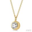 1 2 ctw Round Cut Diamond Necklace in 14K Yellow Gold For Discount