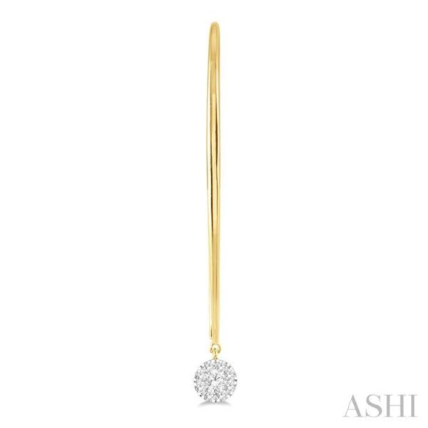 1 3 ctw Round Dangler Lovebright Diamond Earring in 14K Yellow and White Gold Online Hot Sale