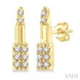 1 20 ctw Petite Lipstick Round Cut Diamond Fashion Stud Earring in 10K Yellow Gold Sale