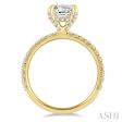 1 2 ctw Cushion Shape Round Cut Diamond Semi-Mount Engagement Ring in 14K Yellow Gold Fashion