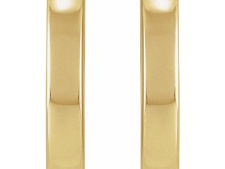 14K Yellow White Hinged 14 mm Hoop Earrings on Sale