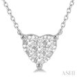 1 4 Ctw Lovebright Diamond Heart Necklace in 14K White Gold Online now