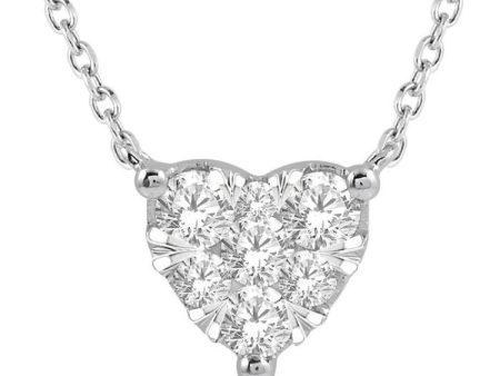 1 4 Ctw Lovebright Diamond Heart Necklace in 14K White Gold Online now