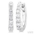 1 4 ctw Graduated Round Cut Diamond Fashion Huggies in 10K White Gold Online