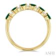 1 3 ctw Round Cut 2.7MM Emerald and Diamond Precious Band in 14K Yellow Gold Fashion