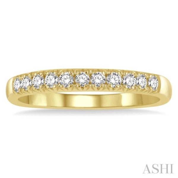 1 4 ctw 11 Stone Round Cut Diamond Wedding Band in 14K Yellow Gold Online now