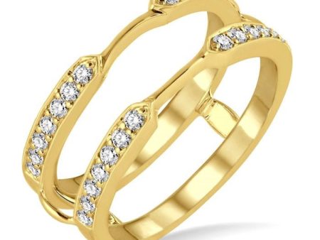 1 3 Ctw Round Cut Diamond Insert Ring in 14K Yellow Gold Online Sale