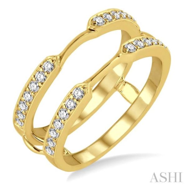 1 3 Ctw Round Cut Diamond Insert Ring in 14K Yellow Gold Online Sale