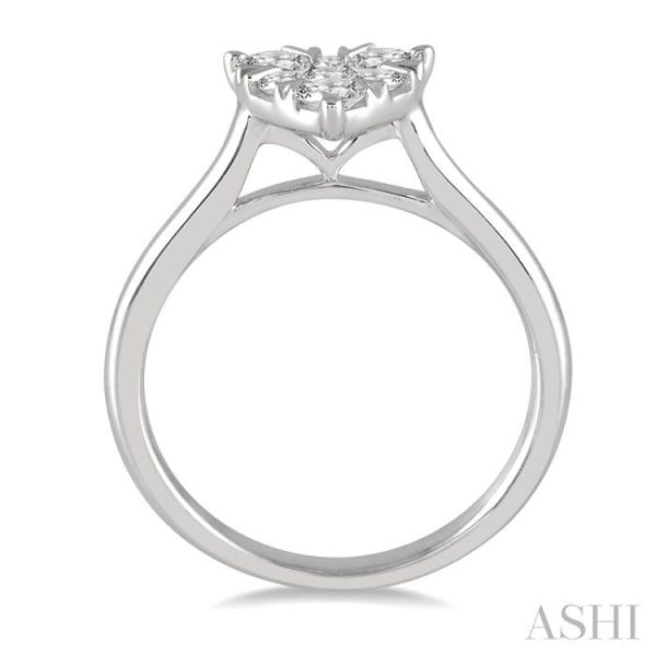 1 2 Ctw Round Cut Diamond Heart Shape Lovebright Ring in 14K White Gold Sale