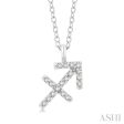 1 10 Ctw Sagittarius Round Cut Diamond Zodiac Pendant With Chain in 14K White Gold Online