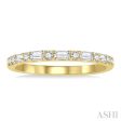 1 3 Ctw Alternating Baguette and Round Cut Diamond Wedding Band in 14K Yellow Gold Discount