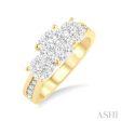 1 2 Ctw Lovebright Round Cut Diamond Ring in 14K Yellow and White Gold Online Sale