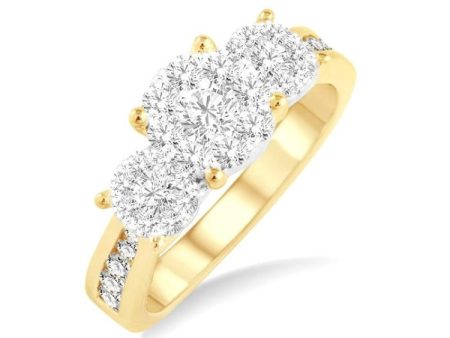 1 2 Ctw Lovebright Round Cut Diamond Ring in 14K Yellow and White Gold Online Sale