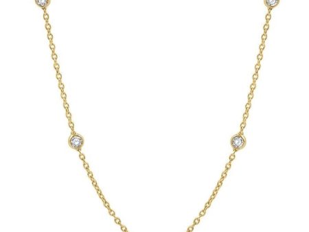 1 1 2 Ctw Round Cut Diamond Fashion Necklace in 14K Yellow Gold Discount