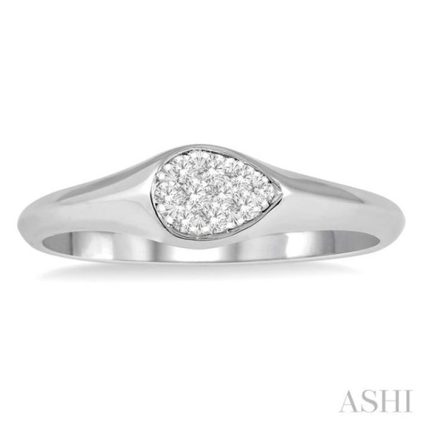 1 10 ctw Pear Shape Lovebright Diamond Ring in 14K White Gold Discount