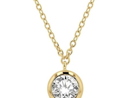 1 2 ctw Round Cut Diamond Necklace in 14K Yellow Gold For Discount