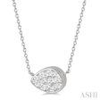 1 3 Ctw Pear Shape Lovebright Diamond Necklace in 14K White Gold Supply