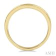 1 4 Ctw Curved Center Milgrain Border Round Cut Diamond Wedding Band in 14K Yellow Gold Supply