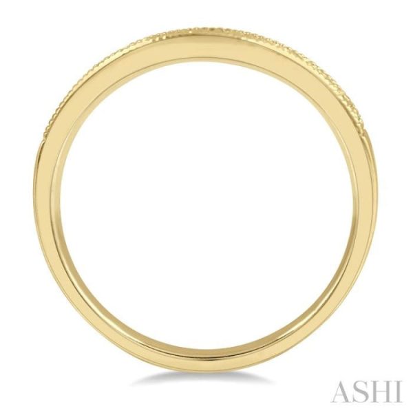 1 4 Ctw Curved Center Milgrain Border Round Cut Diamond Wedding Band in 14K Yellow Gold Supply