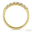 1 2 ctw 7 Stone Round Cut Diamond Wedding Band in 14K Yellow Gold on Sale