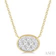 1 3 Ctw Oval Shape Lovebright Diamond Necklace in 14K Yellow and White Gold Cheap