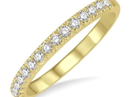 1 4 ctw 15Stones Round Cut Diamond Wedding Band in 14K Yellow Gold Online Sale