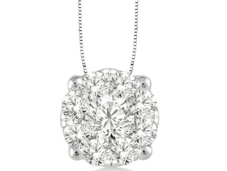 1 2 Ctw Lovebright Round Cut Diamond Pendant in 14K White Gold with Chain Online