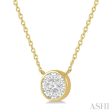 1 3 Ctw Round Shape Lovebright Diamond Necklace in 14K Yellow and White Gold Sale