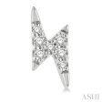 1 10 Ctw Lightning Bolt Round Cut Diamond Petite Earring in 10K White Gold Online Hot Sale