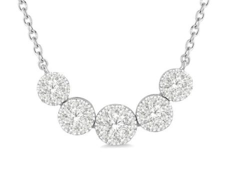 1 2 Ctw Round Cut Diamond Lovebright Necklace in 14K White Gold Hot on Sale