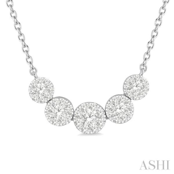 1 2 Ctw Round Cut Diamond Lovebright Necklace in 14K White Gold Hot on Sale