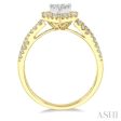 1 2 Ctw Pear Shape Bow Shank Lovebright Round and Baguette Diamond Ring in 14K Yellow and White gold Online now