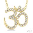 1 6 Ctw  OM  Symbol Petite Round Cut Diamond Fashion Pendant With Chain in 10K Yellow Gold Fashion