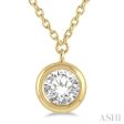 1 10 ctw Round Cut Diamond Necklace in 14K Yellow Gold For Discount