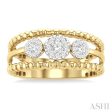 1 4 ctw Past, Present & Future Lovebright Round Cut Diamond Fashion Ring in 14K Yellow and White Gold Fashion