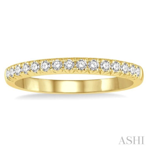 1 4 ctw 15Stones Round Cut Diamond Wedding Band in 14K Yellow Gold Online Sale