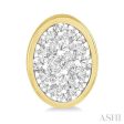 1 2 ctw Oval Shape Lovebright Round Cut Diamond Bezel Stud Earring in 14K Yellow and White Gold For Discount