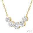 1 2 Ctw Round Cut Diamond Lovebright Necklace in 14K Yellow and White Gold Online