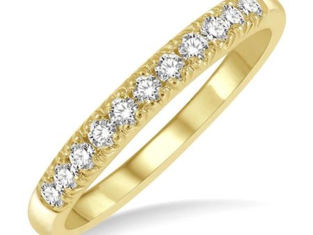 1 4 ctw 11 Stone Round Cut Diamond Wedding Band in 14K Yellow Gold Online now